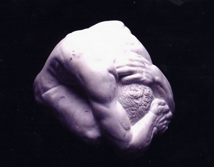 Sculpture: Marble figure, 30 x 60 x 30 cm. 